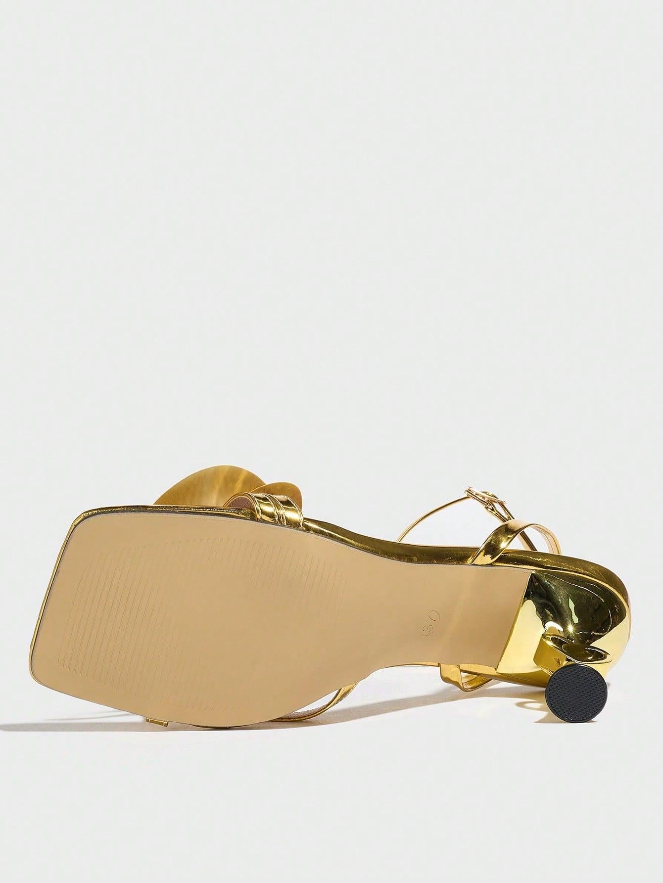 Crenza Floral Golden Heels
