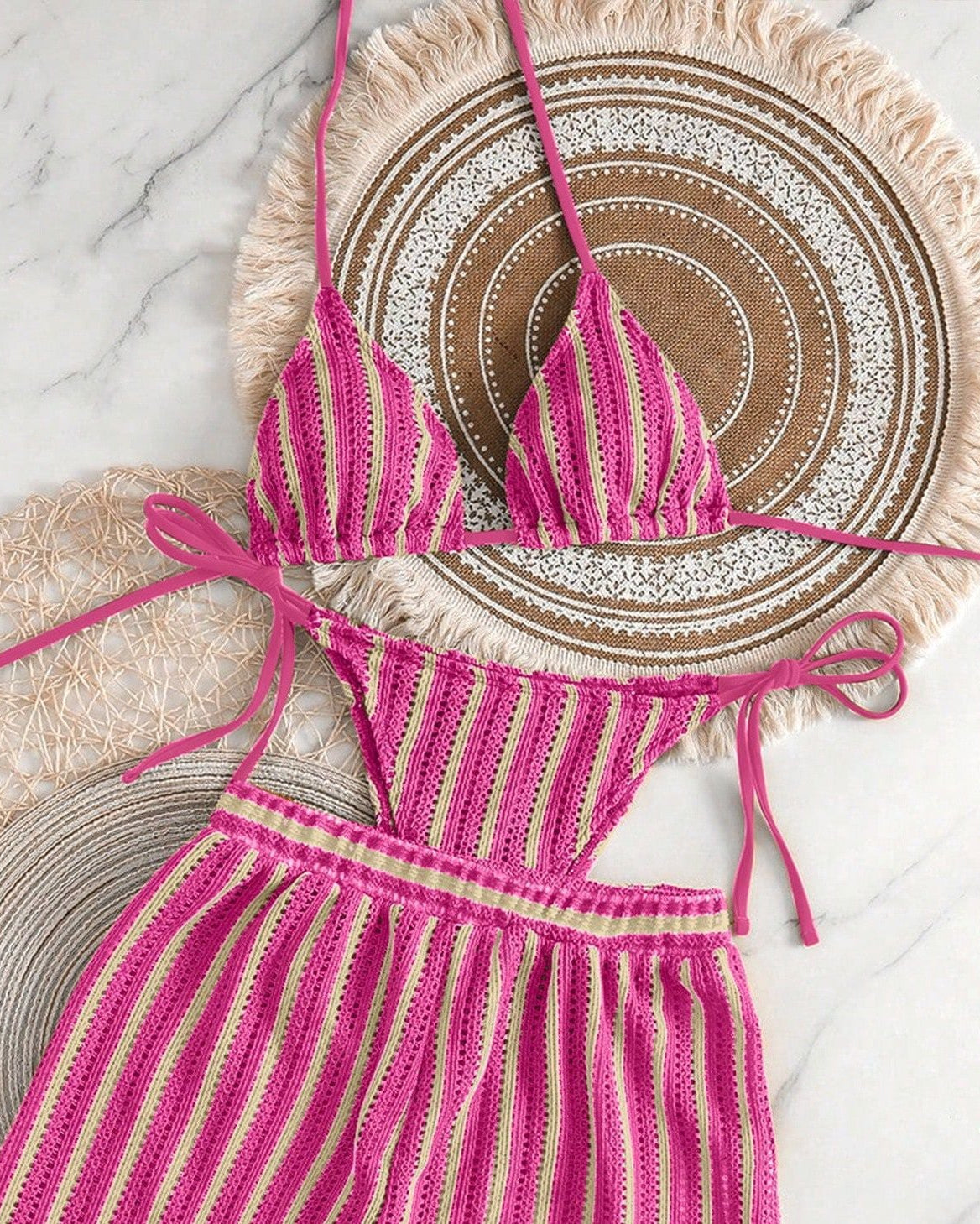 Estrella 2 Pcs Stripe Swimsuit With Shorts