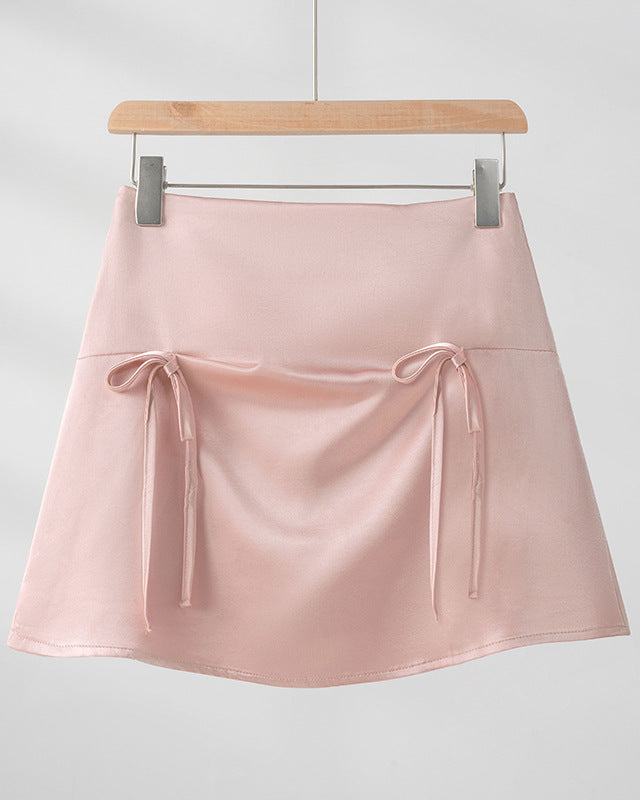 Greta Bow Satin Mini Skorts