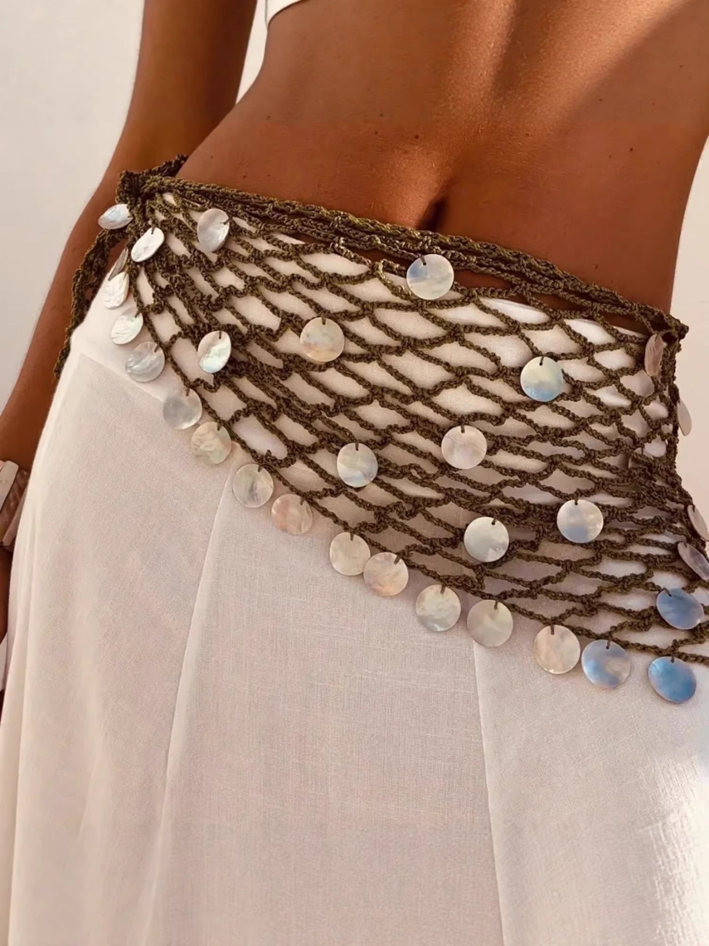 Levia Crochet Sequin Scarf