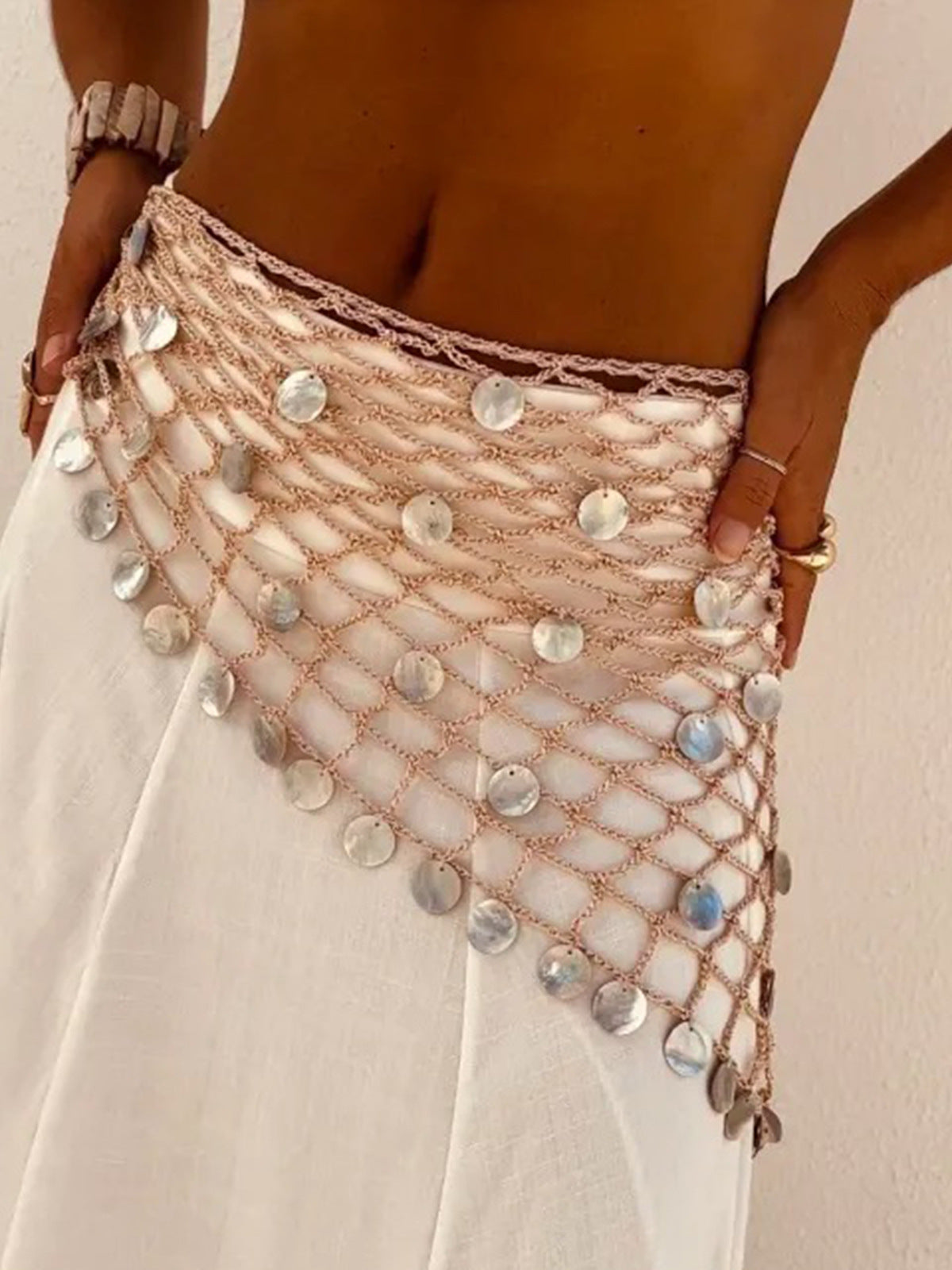 Levia Crochet Sequin Scarf