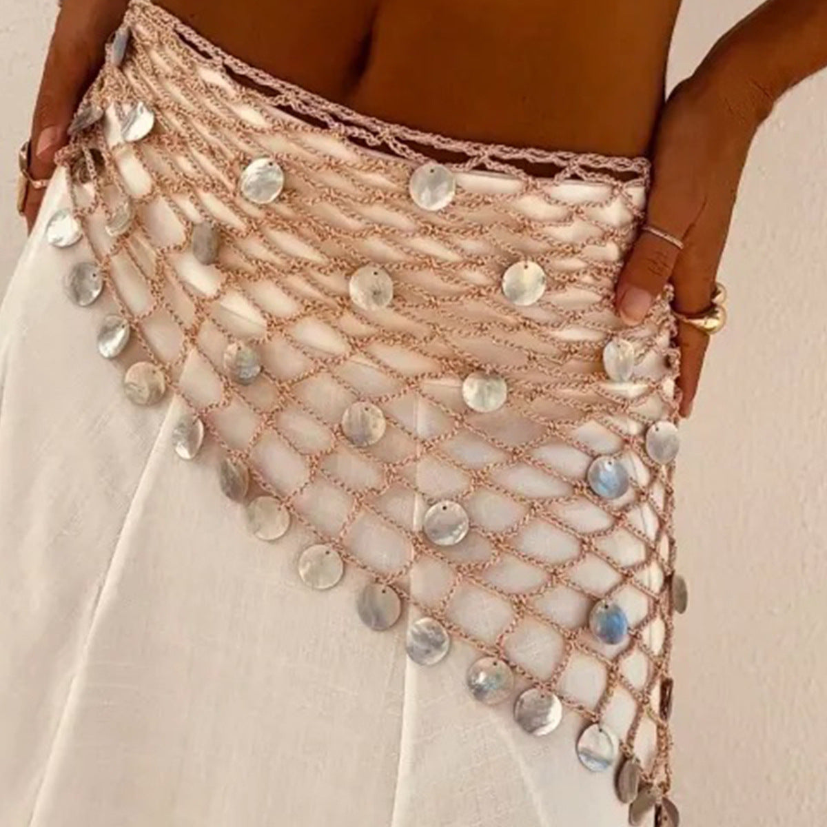 Levia Crochet Sequin Scarf