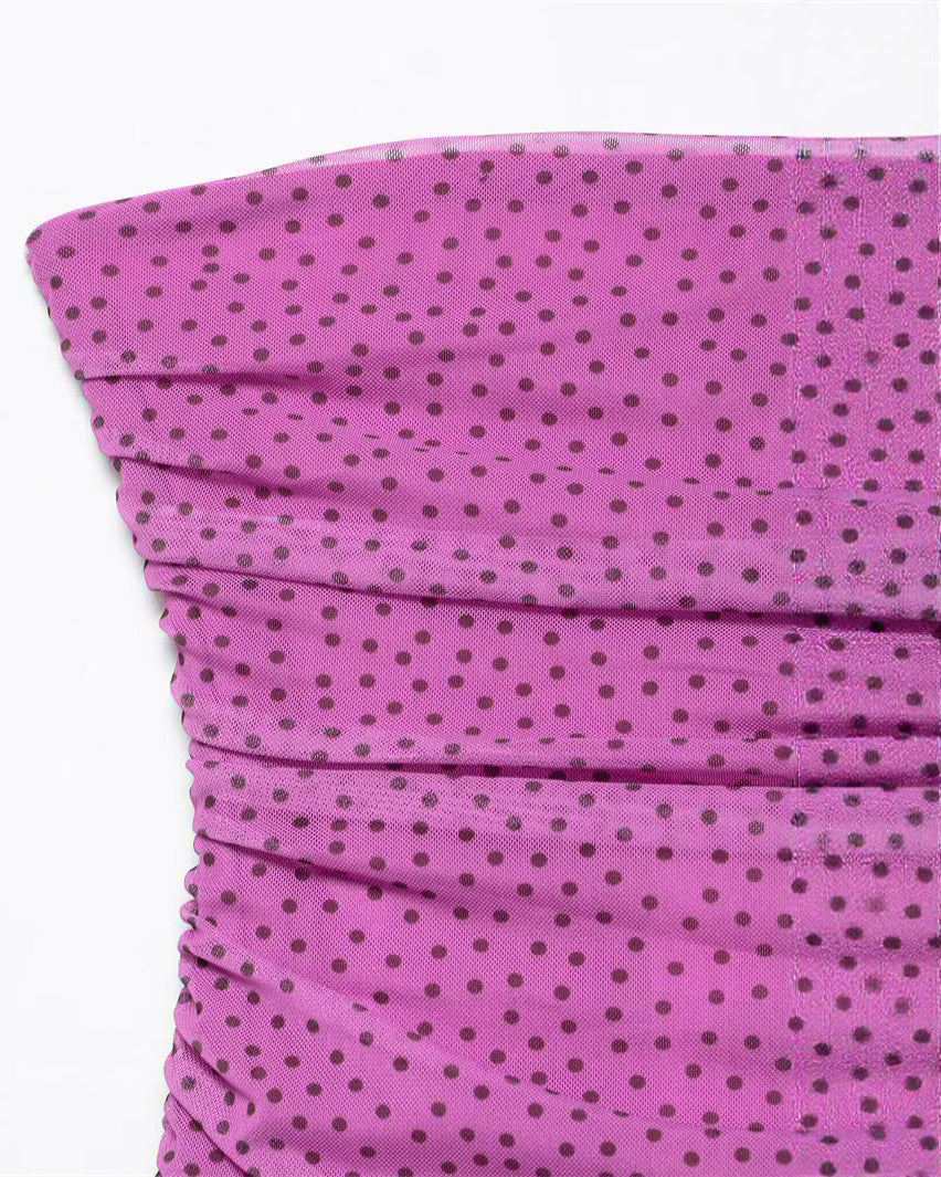Liane Polka Tube Maxi Dress With Scarf
