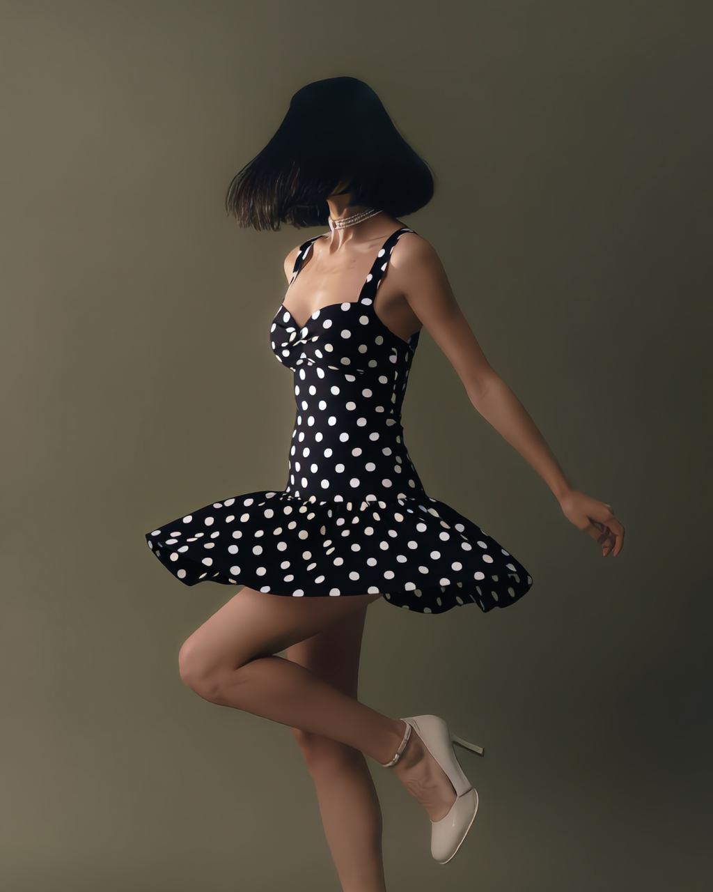 Mindy Balloon Polka Mini Dress