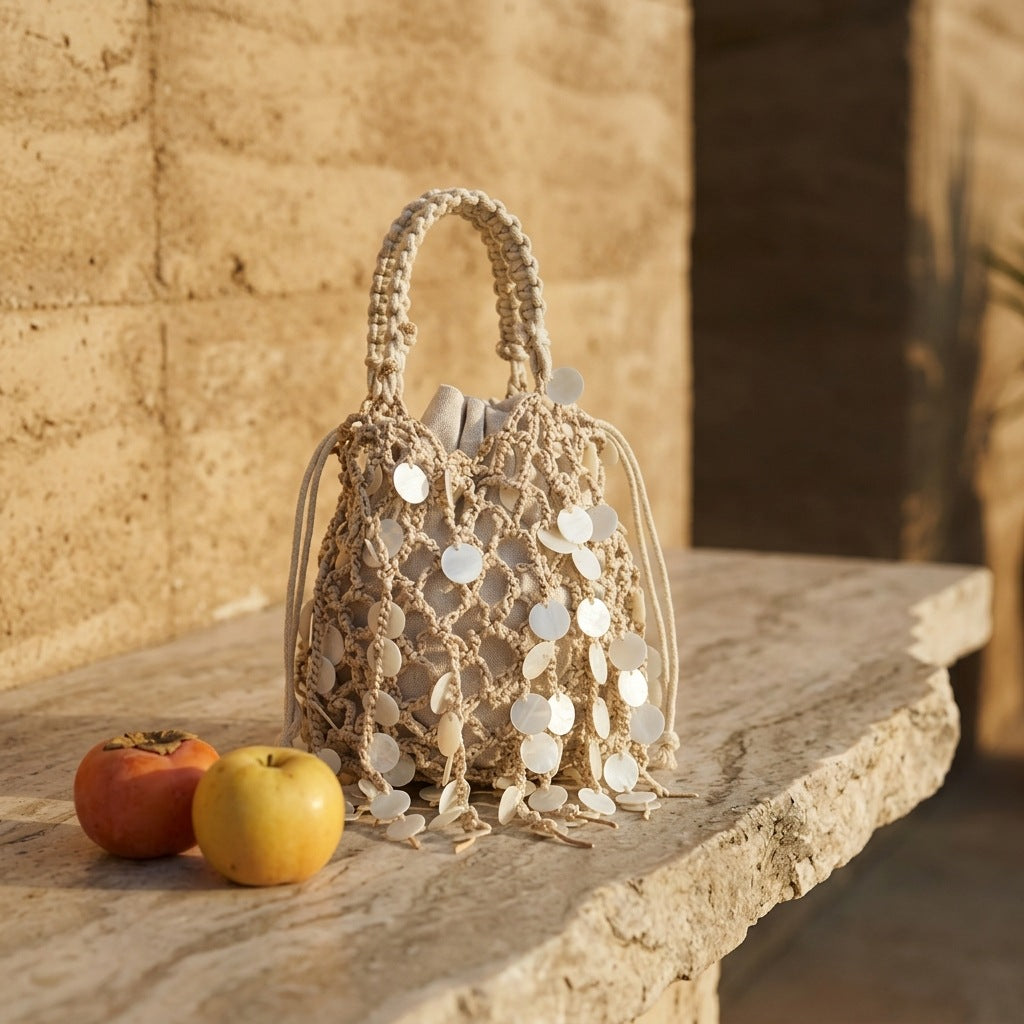 Serena Shell Crochet Pouch Handbag