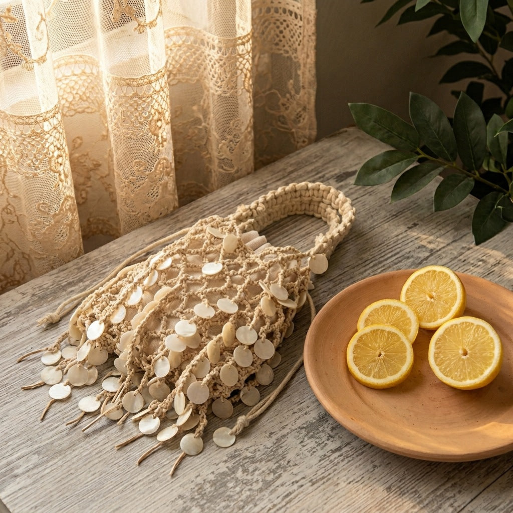 Serena Shell Crochet Pouch Handbag