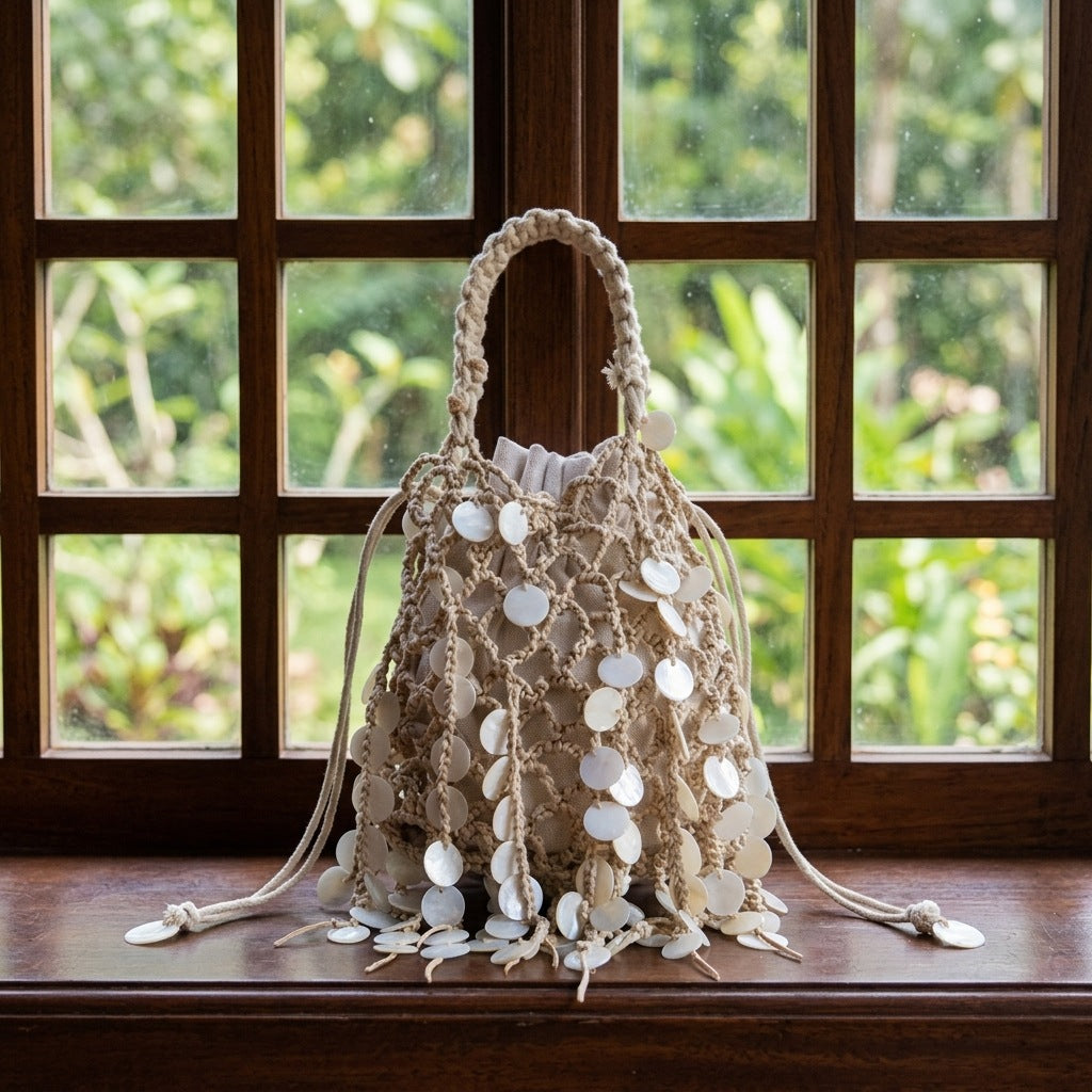 Serena Shell Crochet Pouch Handbag